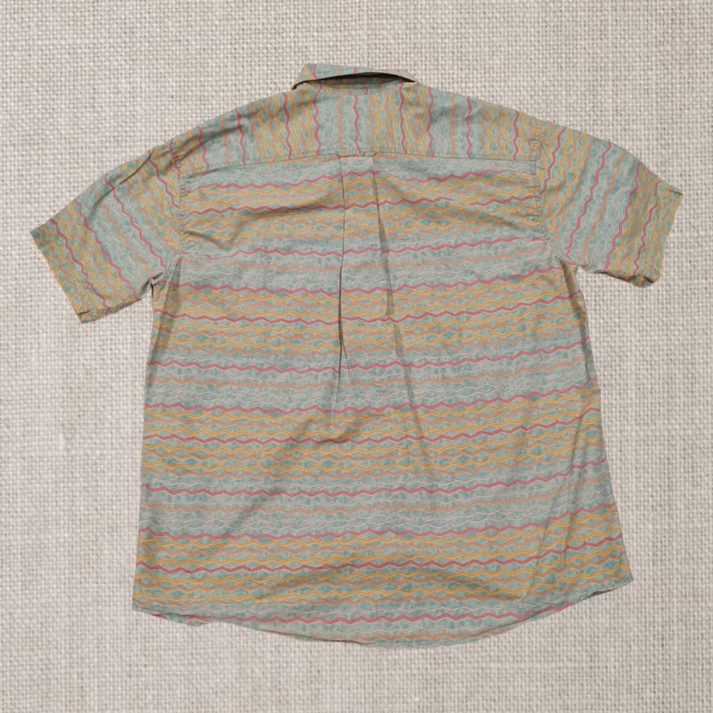 ORVIS Men’s Button Front Sz XL 100% Cotton Aztec Print Outdoors Shirt Zig Zag - Picture 2 of 6